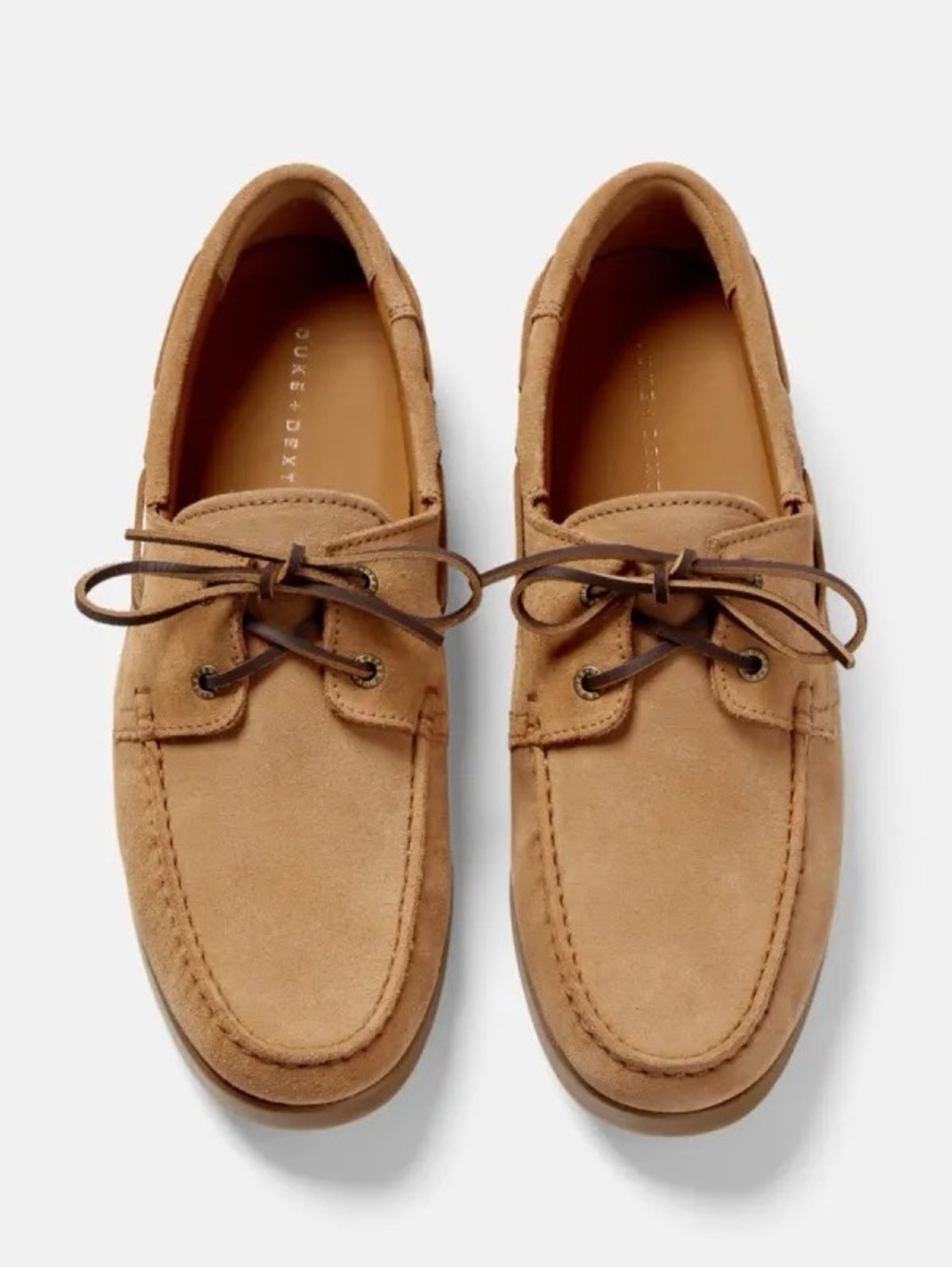 Men's Suede Boat Shoes in Tan by Dune & Dextor